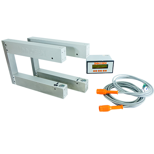 The IS416 Sheet Skew Measurement System sensor Heads and Controller.